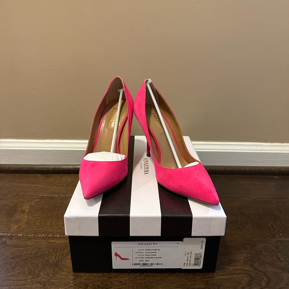 NWT Aquazurra Purist Pump in Exotic Pink Size 36.5